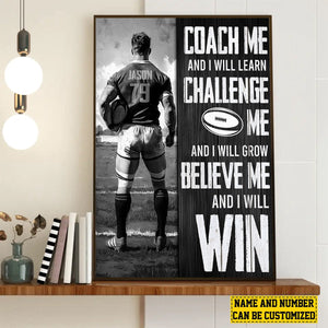 Personalized Rugby Boy Canvas Poster,Gift For Rugby Lovers