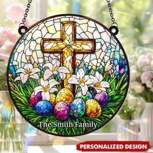 He Is Risen-Personalized Window Hanging Suncatcher Ornament