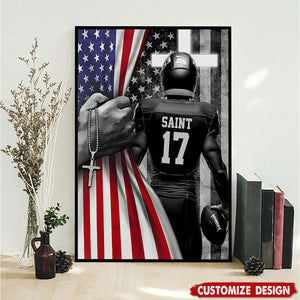 Personalized American Football Boy Poster - Gift For American Football Lovers