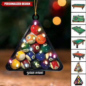 2024 New Release Personalized Billiard Holiday Christmas Ornament-Gifts For Pool Balls Lovers