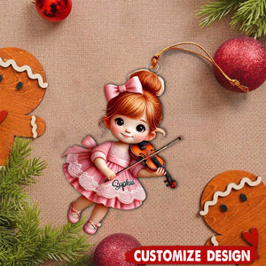 Personalized Girl Violin Christmas Ornament Gift For Violin Lovers-2024 New Release