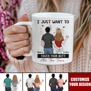 Every Touch Is A Reminder Of Our Love - Couple Personalized Funny Coffee Mug - Gift For Husband Wife, Anniversary