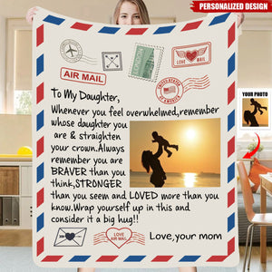 To My Daughter Cozy Plush Postcard Blanket-Personalized Blanket-Gift For Family