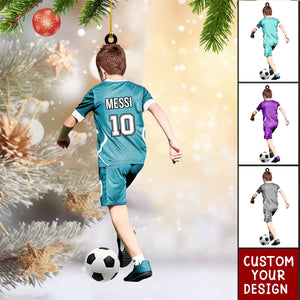 Personalized Soccer Boy Christmas Ornament Gift Idea for Soccer Lovers - 2024 New Release