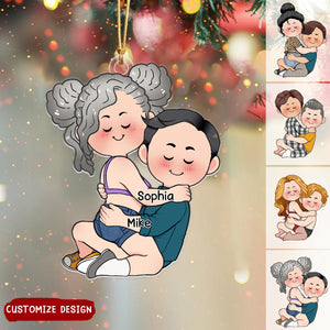 2024 New Release - Personalized Funny Couple Doll Acrylic Christmas Ornament - Gift For Husband Wife, Anniversary