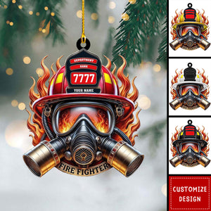 Personalized Firefighter Helmet Christmas Ornament - Gift For Firefighter Lovers - 2024 New Release