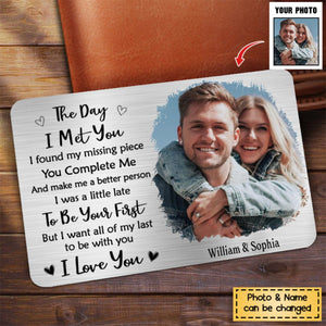 To My Love - Personalized Couple Stainless Wallet Insert Card-Gift Idea For Him/ Her/ Couple