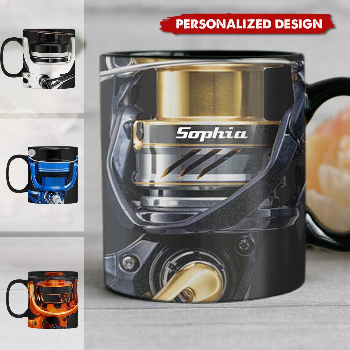 Fishing Reel-Personalized Ceramics Mug-Gift For Fishing Lovers