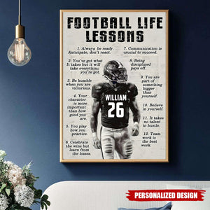 Football Life Lessons-Personalized Poster-Gift for Football Lover