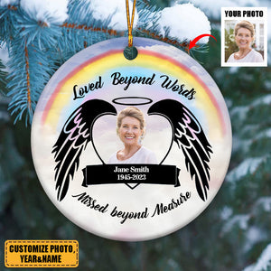 Loved Beyond Worlds Personalized Memory Ceramic Ornament