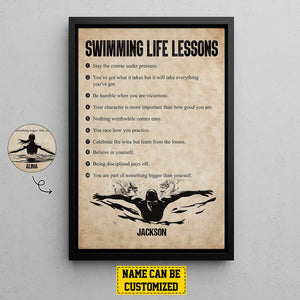 Personalized Motivational Swimming-Poster Gift For Swimming Lovers