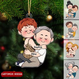 2024 New Release - Personalized Funny Couple Doll Acrylic Christmas Ornament - Gift For Husband Wife, Anniversary