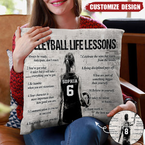 Personalized Volleyball Life Lessons Pillow-Gift For Volleyball Lovers