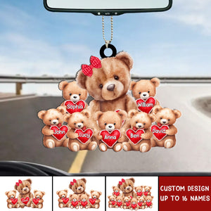 Grandma/ Mama Bear With Little Bear Kids Personalized Acrylic Car Ornament