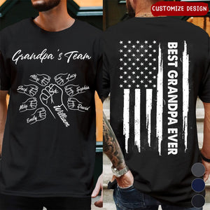 Best Dad Grandpa Ever Nation Flag Fist Bumps Personalized Double Sided Shirt