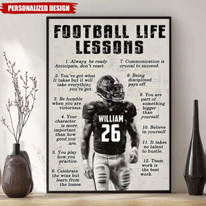 Football Life Lessons-Personalized Poster-Gift for Football Lover