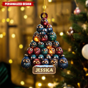 Personalized Owl Christmas Ornament-Gift For Owl Lover-2024 New Release