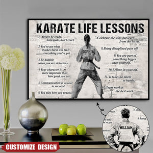 Personalized Karate Life Lessons Poster-Gift For Karate Lovers