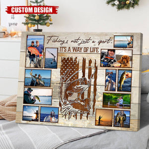 Personalized Fishing Photo Collage Poster, Gift For Fishing Lovers