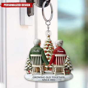 Growing Old Together-Personalized Keychain-Gift For Couple