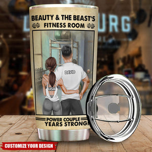 Gym Couple Beauty And The Beast's Training Center - Personalized Couple Tumbler