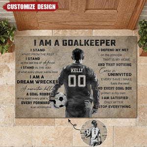 Personalized Goalkeeper Doormat - Gift For Soccer Lovers