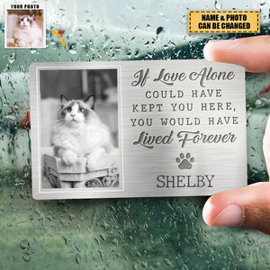 Custom Photo My Pawprints May No Longer Be In Your House - Memorial Personalized Aluminum Wallet Card - Sympathy Gift For Pet Owners, Pet Lovers