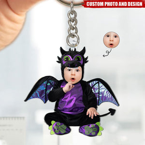 Funny Halloween Custom Face For Kids Personalized Acrylic Photo Keychain