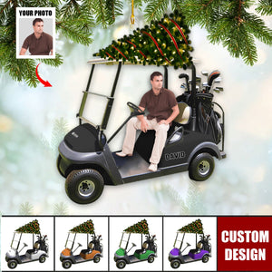 Personalized Golf Cart Upload Photo Christmas Ornament, Gift For Golf Lovers - 2024 New Release