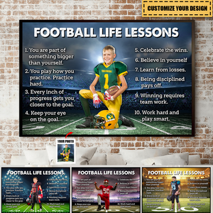 Football Life Lessons Custom Photo Poster - Gift For Football Player