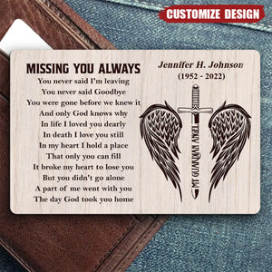 Missing You Always - Memorial Personalized Stainless Wallet Card