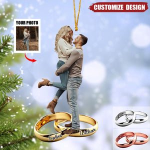 Personalized Photo Ring Ornament - Gift For Couple