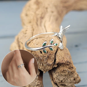 Hummingbird Adjustable Ring - Gift For Bird Lovers