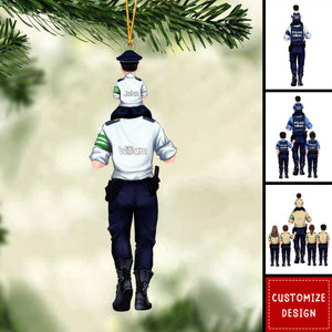 Personalized Police Dad And Kid Ornament - Gift For Family - 2024 New Release