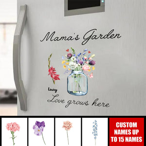 Nana's Garden Love Grows Here - Personalized Grandma Decal Sticker - Mother's Day Gift