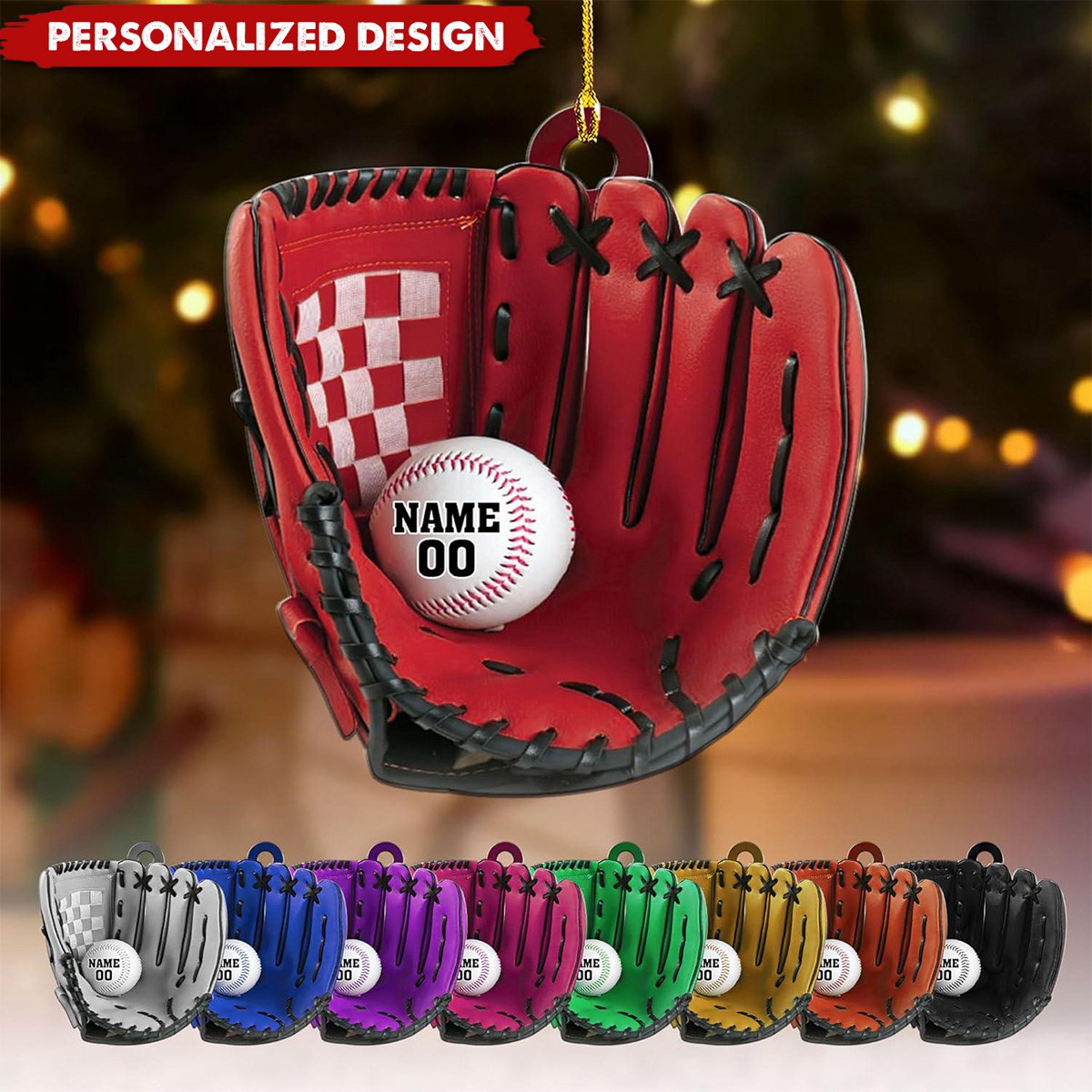 2024 New Release Personalized Baseball Gloves Christmas Ornament-Gift For Baseball Lover