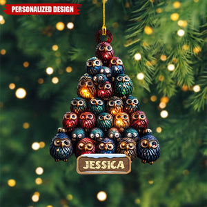 Personalized Owl Christmas Ornament-Gift For Owl Lover-2024 New Release