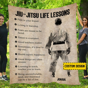 Personalized Jiu Jitsu Life Lessons Blanket, Gift For Jiu Jitsu Lovers