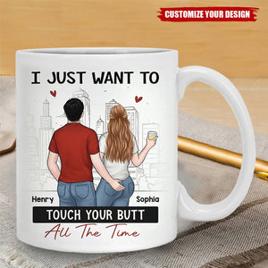 Every Touch Is A Reminder Of Our Love - Couple Personalized Funny Coffee Mug - Gift For Husband Wife, Anniversary