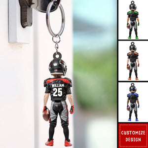 Personalized Kid American Football Keychain -Gifts For American Football Lovers