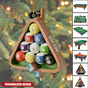 2024 New Release Personalized Billiard Holiday Christmas Ornament-Gifts For Pool Balls Lovers