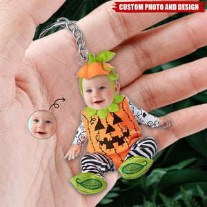 Funny Halloween Custom Face For Kids Personalized Acrylic Photo Keychain