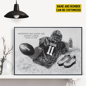 Personalized Class Football Team Poster-Poster Gift For Football Team Members