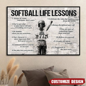 Personalized Softball Girl Poster - Gift For Young Softball Fans