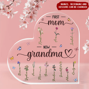 First Mom Now Grandma - Personalized Acrylic Plaque