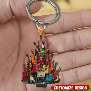 Personalized Guitar Keychain -Gift For Guitar Lovers