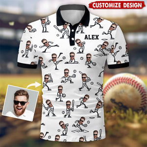 Gift For Baseball Dad, Husband, Son... - Personalized Baseball Polo Shirt