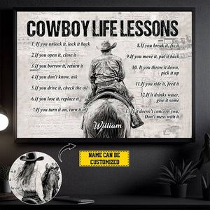 Personalized Motivational Cowgirl And Cowboy Poster-Poster Gift For Rodeo Lovers