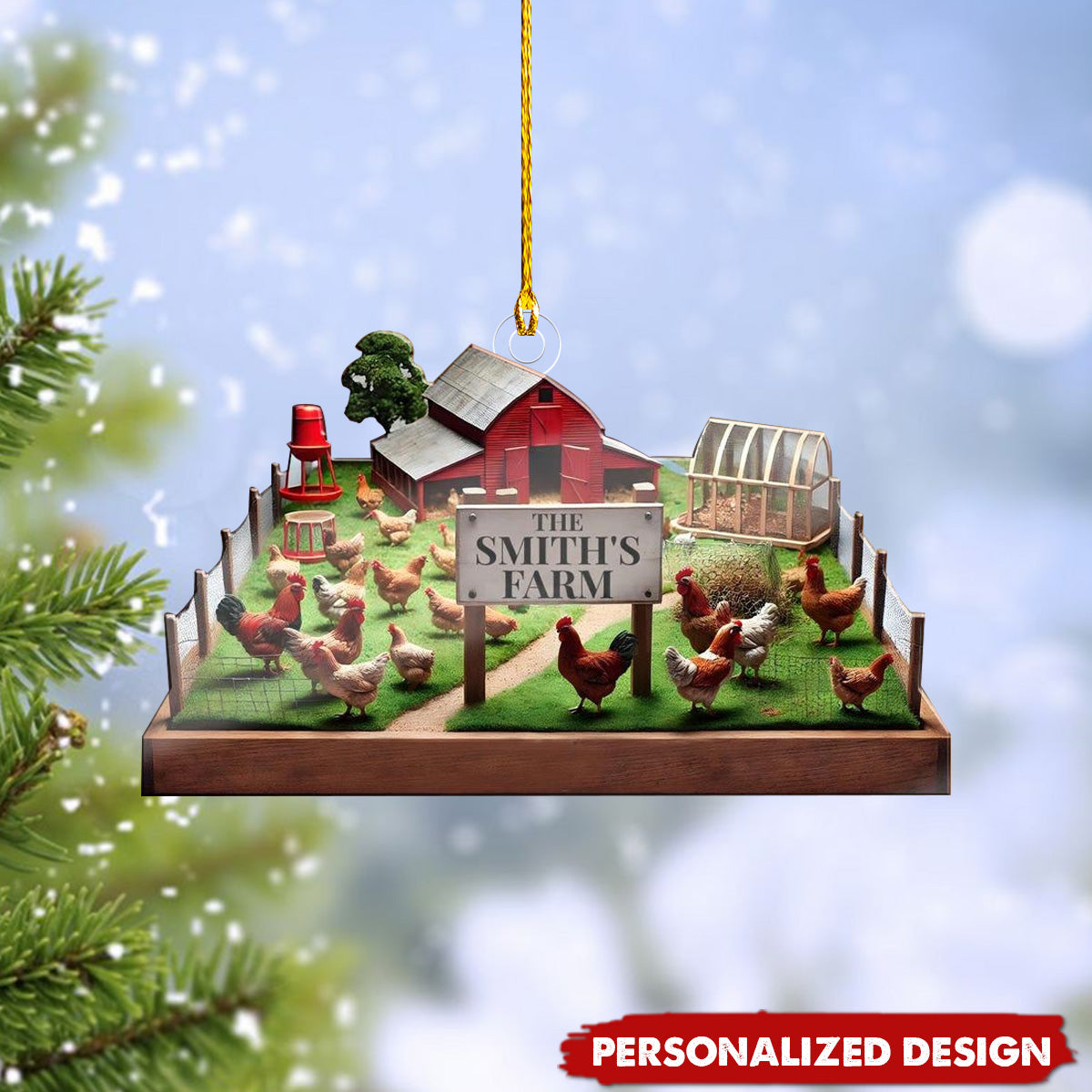 Personalized Chicken Farm Ornament-Gift For Farm Lover-2024 New Release