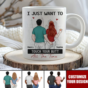 Every Touch Is A Reminder Of Our Love - Couple Personalized Funny Coffee Mug - Gift For Husband Wife, Anniversary